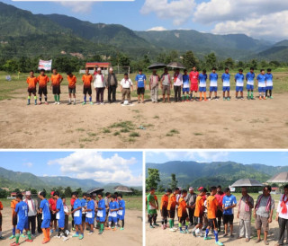 देवघाटमा 9A Side अध्यक्ष कप नकआउट खुल्ला फुटबल प्रतियोगिता हुदैँ