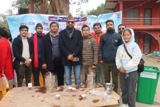 देवघाटधाम जेसीजले माघे मेलामा नि:शुल्क चिया वितरण