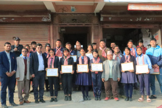 देवघाट गाउँपालिकाद्वारा जिल्ला स्तरिय राष्ट्रपति रनिङ शिल्डमा पदक प्राप्त खेलाडीलाई सम्मान