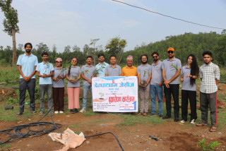 विश्व वातावरण दिवसमा देवघाटधाम जेसीजद्वारा वृक्षारोपण