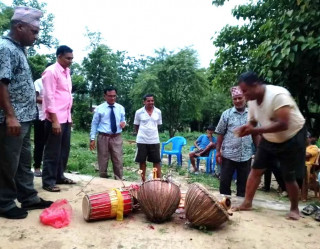 देवघाटमा नौमती बाजा बजाउने तालिम