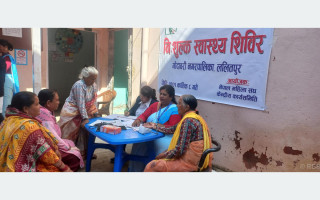 बाढीपहिरो प्रभावितलाई नेपाल महिला सङ्घद्वारा निःशुल्क स्वास्थ्य शिविर