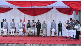 मन्त्रीपरिषद् विस्तार : नवनियुक्त चार जना मन्त्रीबाट शपथ ग्रहण